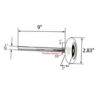 Long Stem Garage Door Rollers Steel Garage Door Rollers Garage Door Wheels Replacement Garage Roller 10 Ball Bearing Garage Door Rollers, 2.83" Garage Door Roller, Garage Door Rollers 9 inch stem