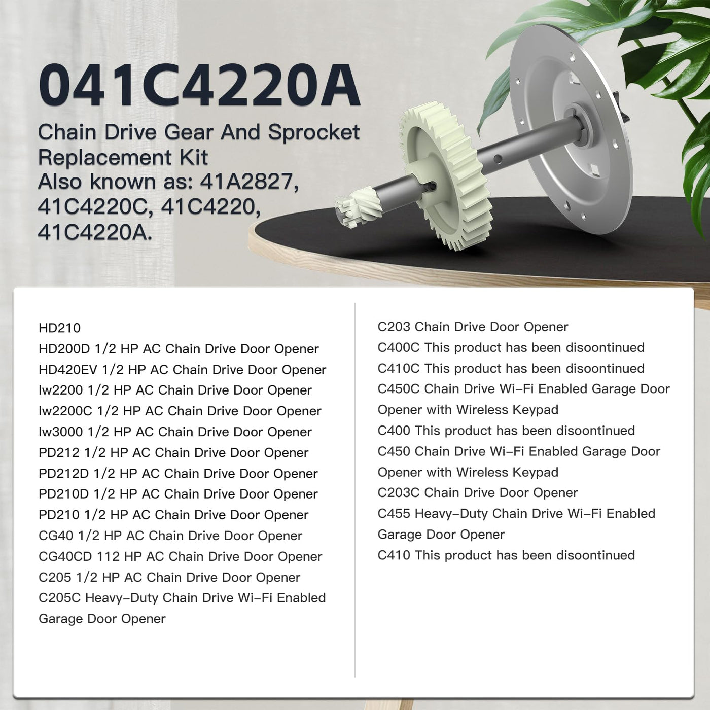 Replacement for Liftmaster 41c4220a Gear and Sprocket Kit Work with Chamberlain Sears Craftsman Chain Drive Models