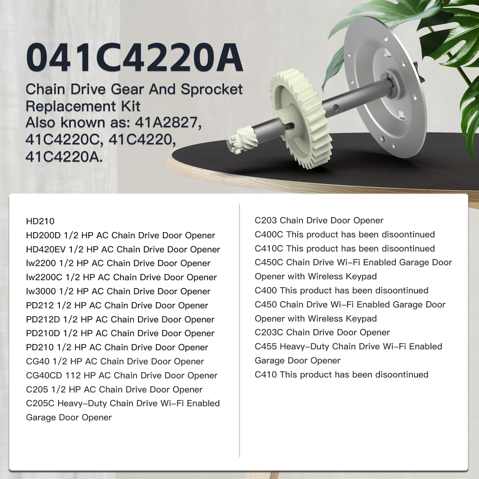Replacement for Liftmaster 41c4220a Gear and Sprocket Kit Work with Chamberlain Sears Craftsman Chain Drive Models